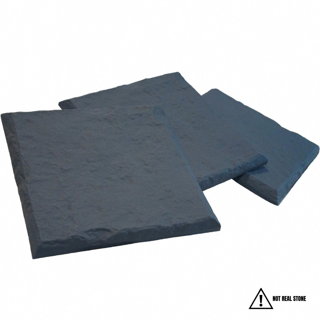 15.5 Interlocking Garden Stepping Stones – Slate Grey Resin Pavers (8 or 16-Pack) 🌿 | Extra-Wide Ground Stakes for Stability – Bonus Rubber Mallet with 16-Pack 🔨 | Weatherproof, Easy Install for Lawn & Pathways