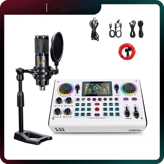 Hot Limited Time Low Price - HiCall C100PRO-P15 Live Audio Mixer, 48V Digital Sound Card, Dual DSP Chips,