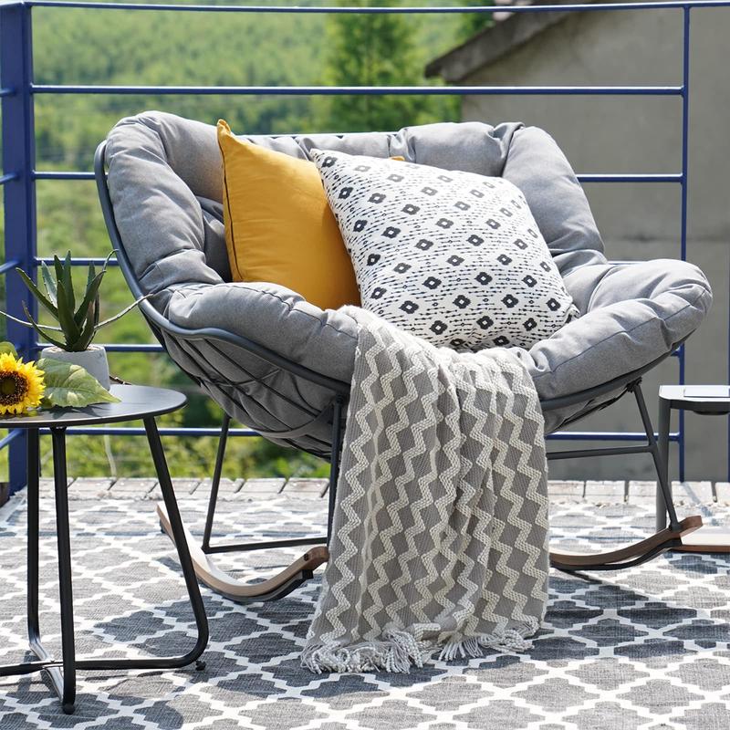 Indoor & Outdoor Royal Rocking Chairs with Cushions for Porch, Garden, Patio